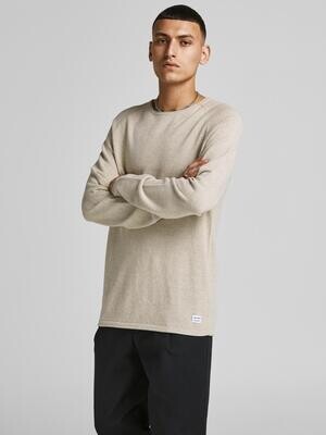 JJEHILL KNIT CREW NECK NOOS Oatmeal/Melange