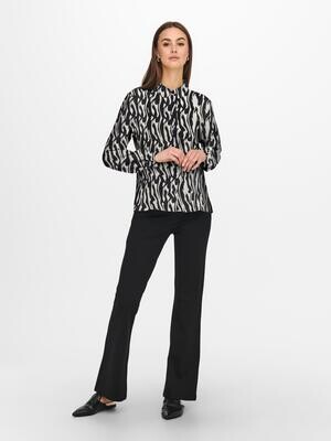 JDYBROOKE L/S SHIRT WVN NOOS Cloud Dancer-BLACK ABST ANIMA