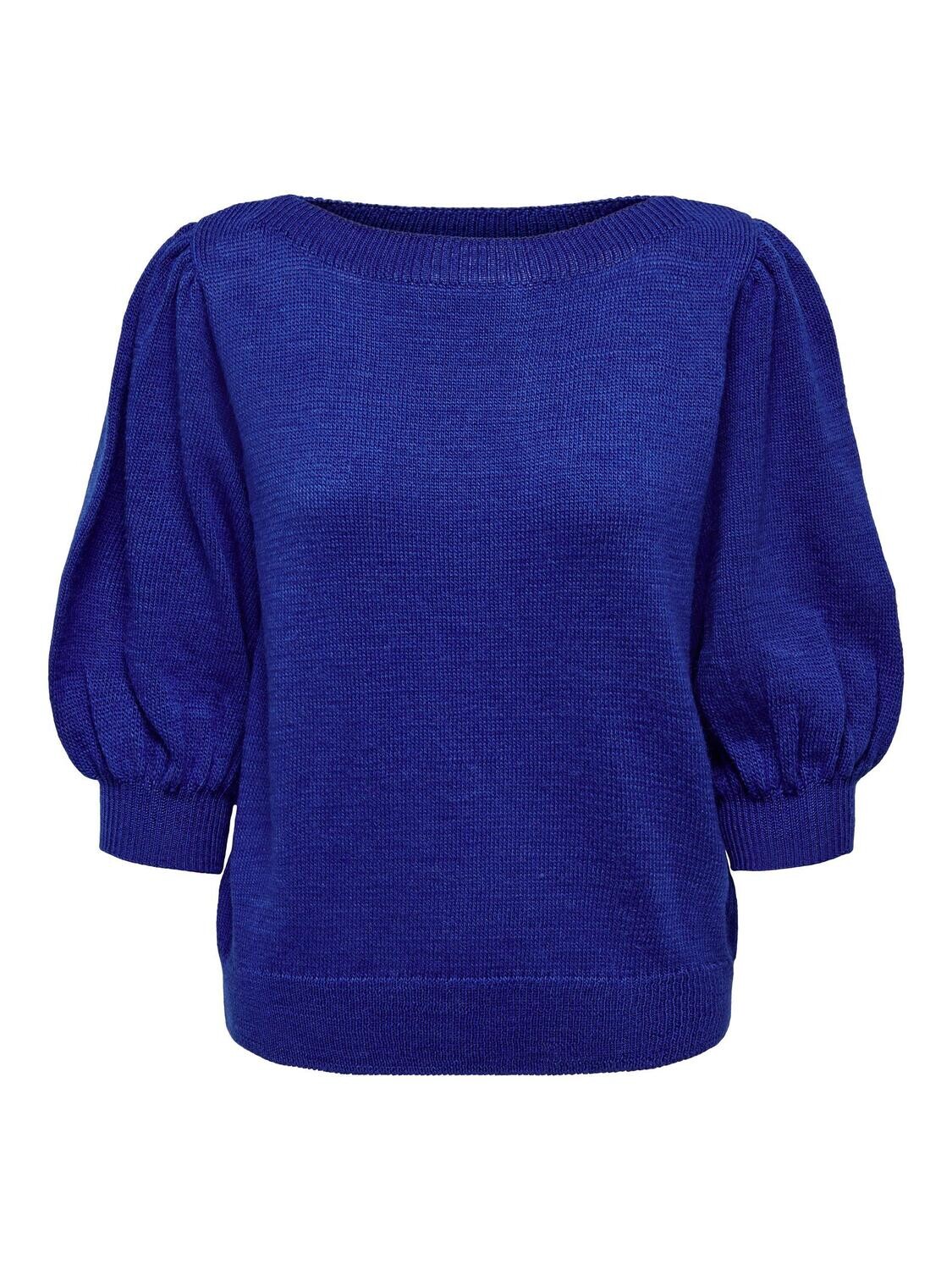 JDYKENSA 3/4 PUFF SLEEVE PULLOVER KNT Dazzling Blue