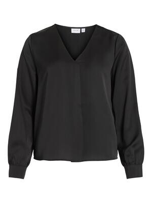 VIELLETTE V-NECK L/S TOP/SU - NOOS Black