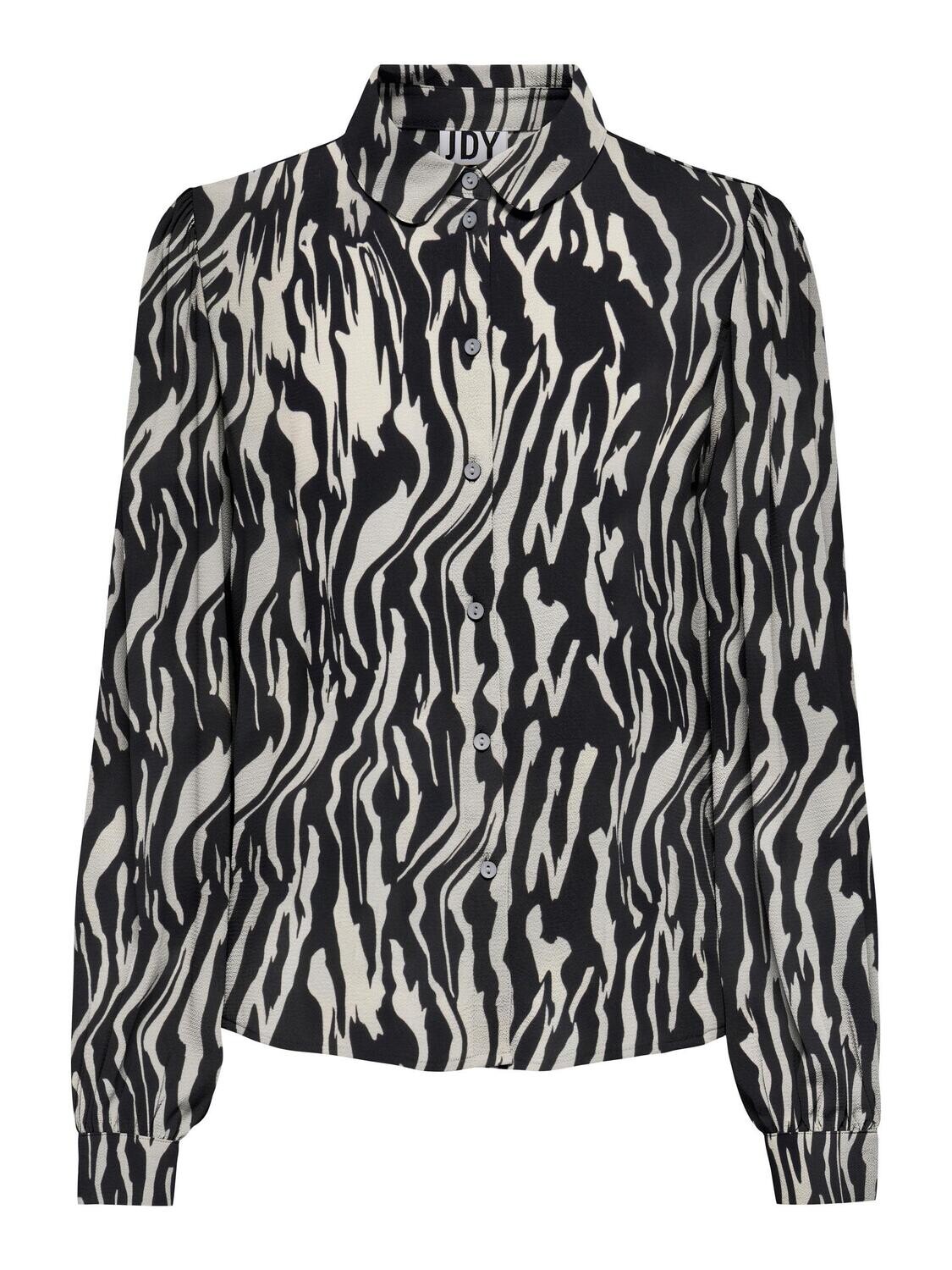 JDYBROOKE L/S SHIRT WVN NOOS Cloud Dancer-BLACK ABST ANIMA
