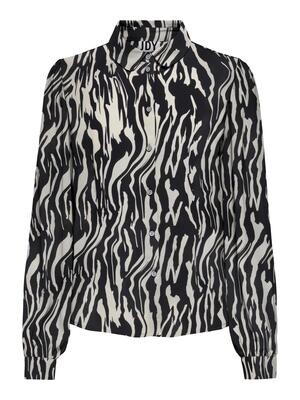 JDYBROOKE L/S SHIRT WVN NOOS Cloud Dancer-BLACK ABST ANIMA