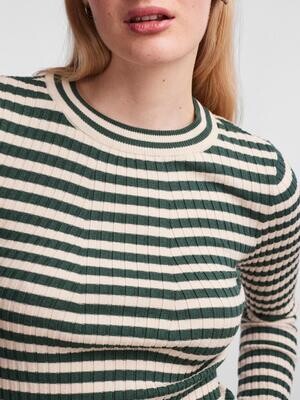 PCCRISTA LS O-NECK KNIT NOOS BC Trekking Green/BIRCH