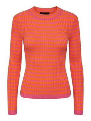 PCCRISTA LS O-NECK KNIT NOOS BC Persimmon Orange/SHO