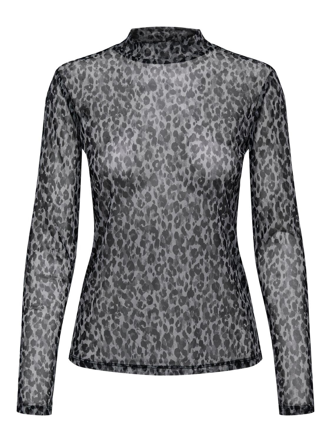 JDYELSA L/S HIGHNECK MESH TOP JRS Black-LEO