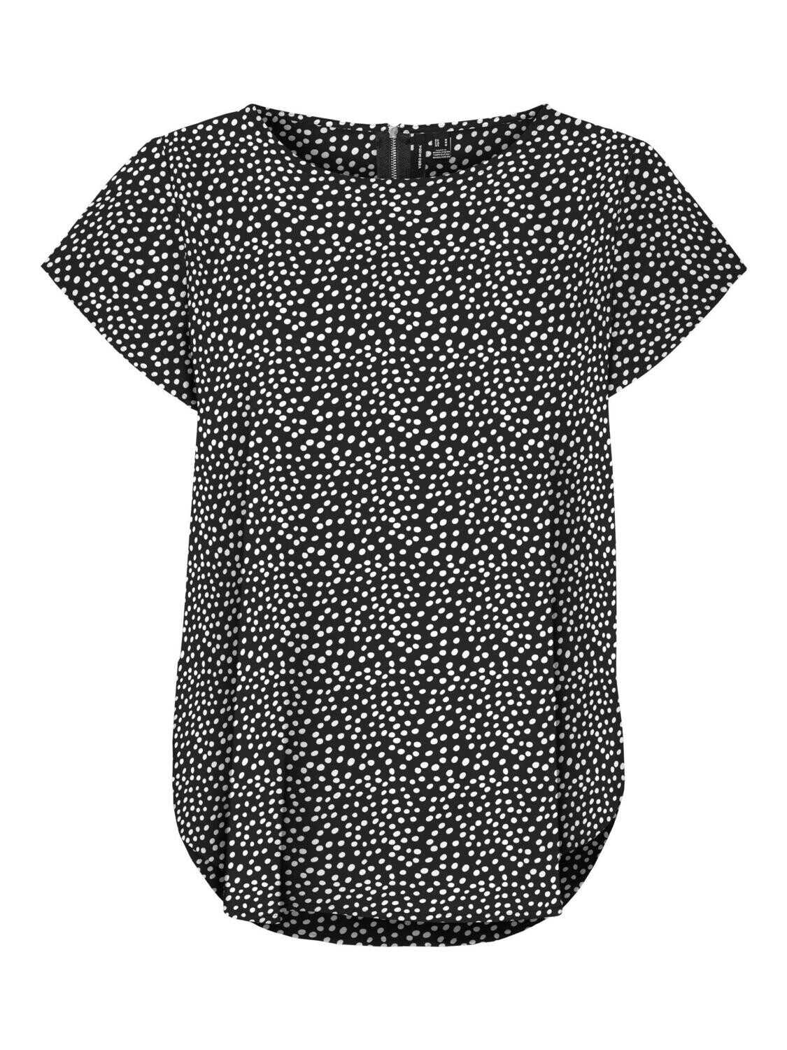 VMSAKI SS ZIP TOP AOP WVN GA NOOS Black-White tiny dots