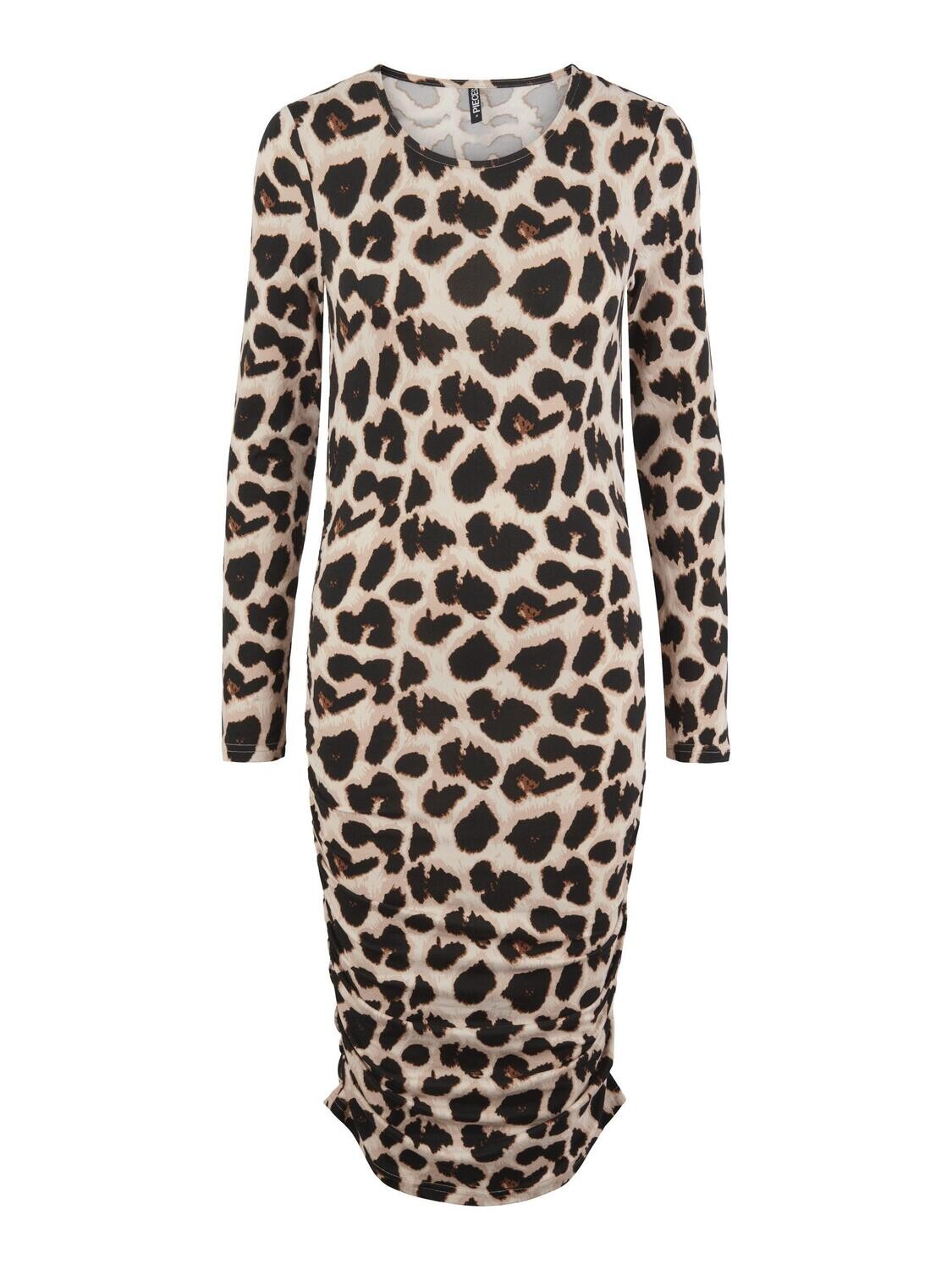 PCNALA LS RUCHING DRESS BC Black-Leo