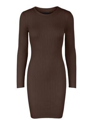 PCCRISTA LS O-NECK KNIT DRESS NOOS BC Chicory Coffee