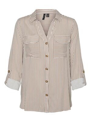 VMBUMPY L/S SHIRT NEW WVN GA NOOS Brown Lentil/Snow wh