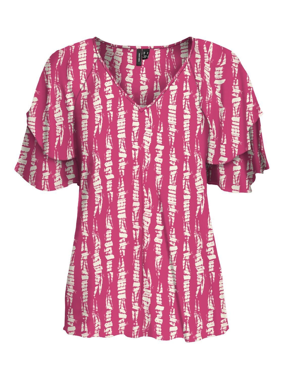 VMCEVI S/S TOP WVN LCS Fuchsia Purple-CEVI W. LUREX