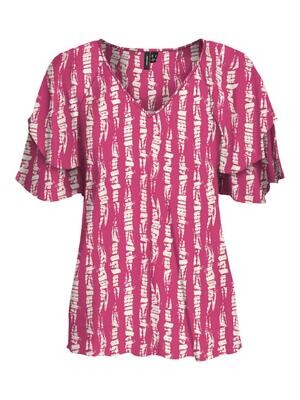 VMCEVI S/S TOP WVN LCS Fuchsia Purple-CEVI W. LUREX