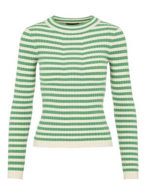 PCCRISTA LS O-NECK KNIT NOOS BC Absinthe Green/WITH