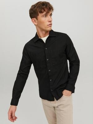 JPRPETE SPRING OVERSHIRT L/S SN Black-COMFORT FIT