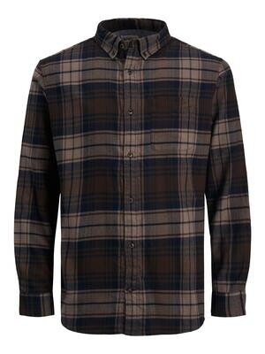 JJECLASSIC CHECK SHIRT L/S AU22 SN Black Coffee/SLIM FI