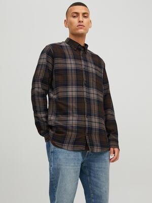 JJECLASSIC CHECK SHIRT L/S AU22 SN Black Coffee/SLIM FI