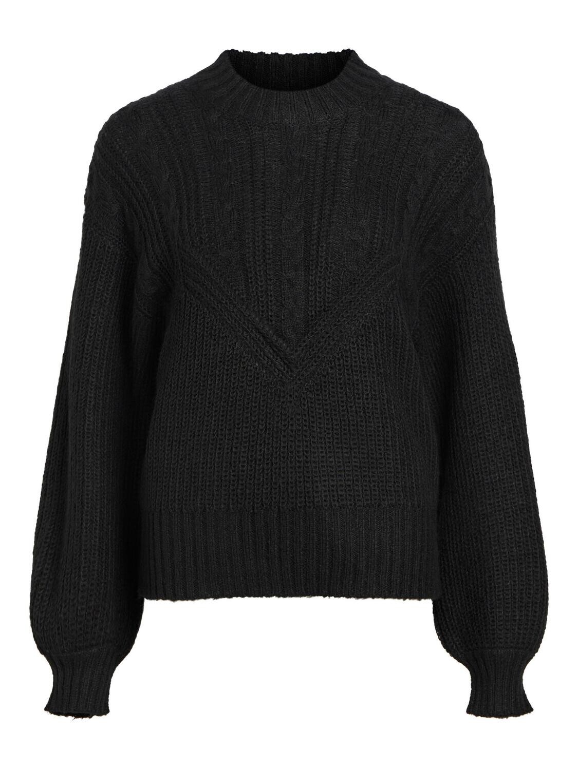 OBJNOVA STELLA CABLE KNIT PULLOVER NOOS Black