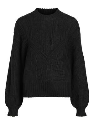 OBJNOVA STELLA CABLE KNIT PULLOVER NOOS Black