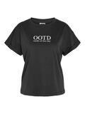 NMGABY QUOTE S/S O-NECK T-SHIRT FWD Obsidian-OOTD