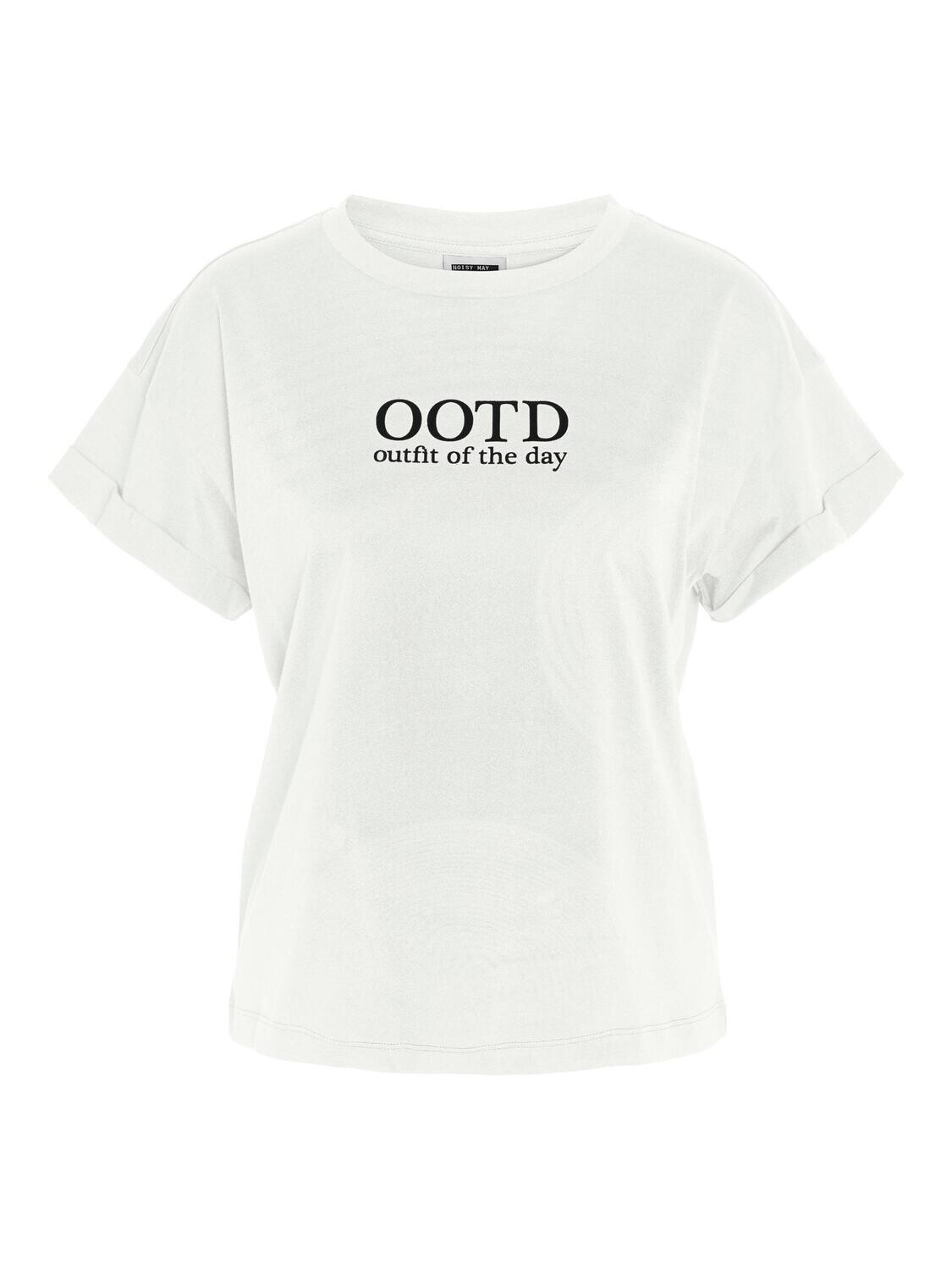 NMGABY QUOTE S/S O-NECK T-SHIRT FWD Bright White-OOTD