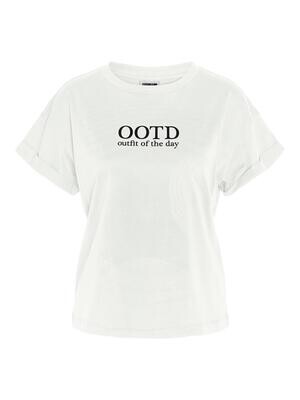 NMGABY QUOTE S/S O-NECK T-SHIRT FWD Bright White-OOTD