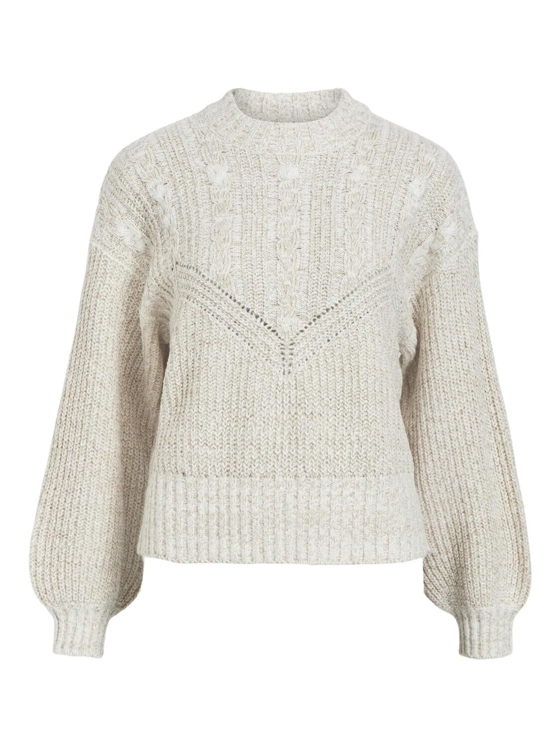 OBJNOVA STELLA CABLE KNIT PULLOVER NOOS Humus/MELANGE
