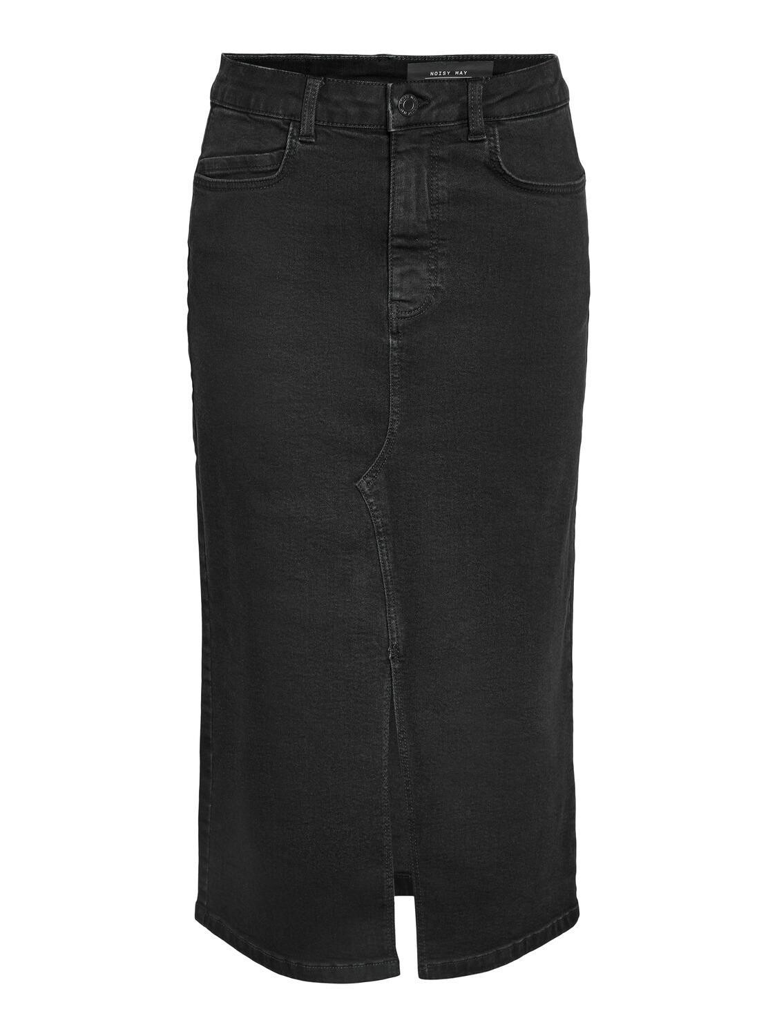 NMKATH NW SLIT MIDI SKIRT VI478BL NOOS Black Denim