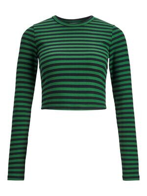 JXFELINE STR LS STRIPE RIB TEE JRS Black-FORMAL GARDEN