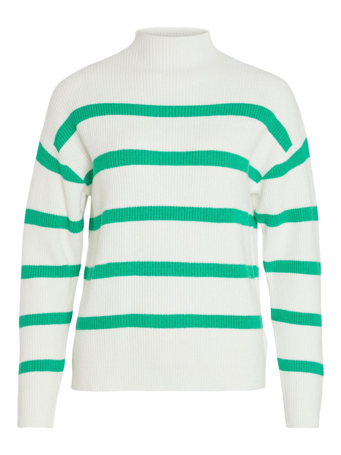 VIRIL MOCKNECK L/S KNIT RIB TOP 2- NOOS White Alyssum-BRIGHT GREEN