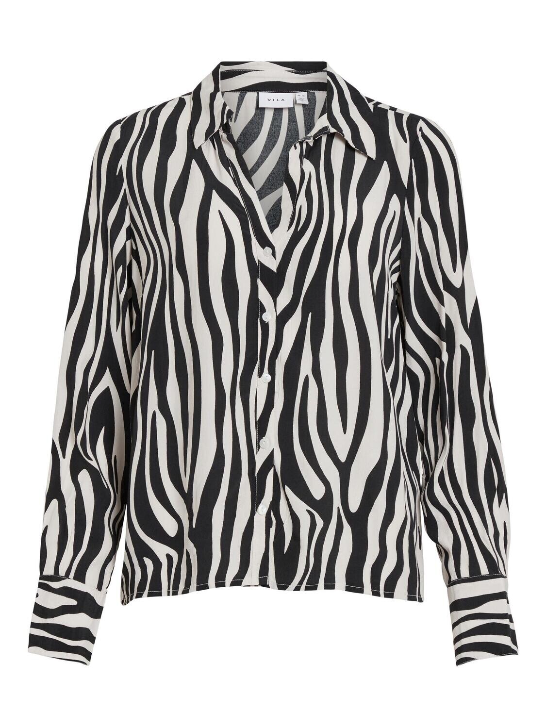 VIFINI BUTTON L/S SHIRT - NOOS Black-ELINO W. WHITE SAND