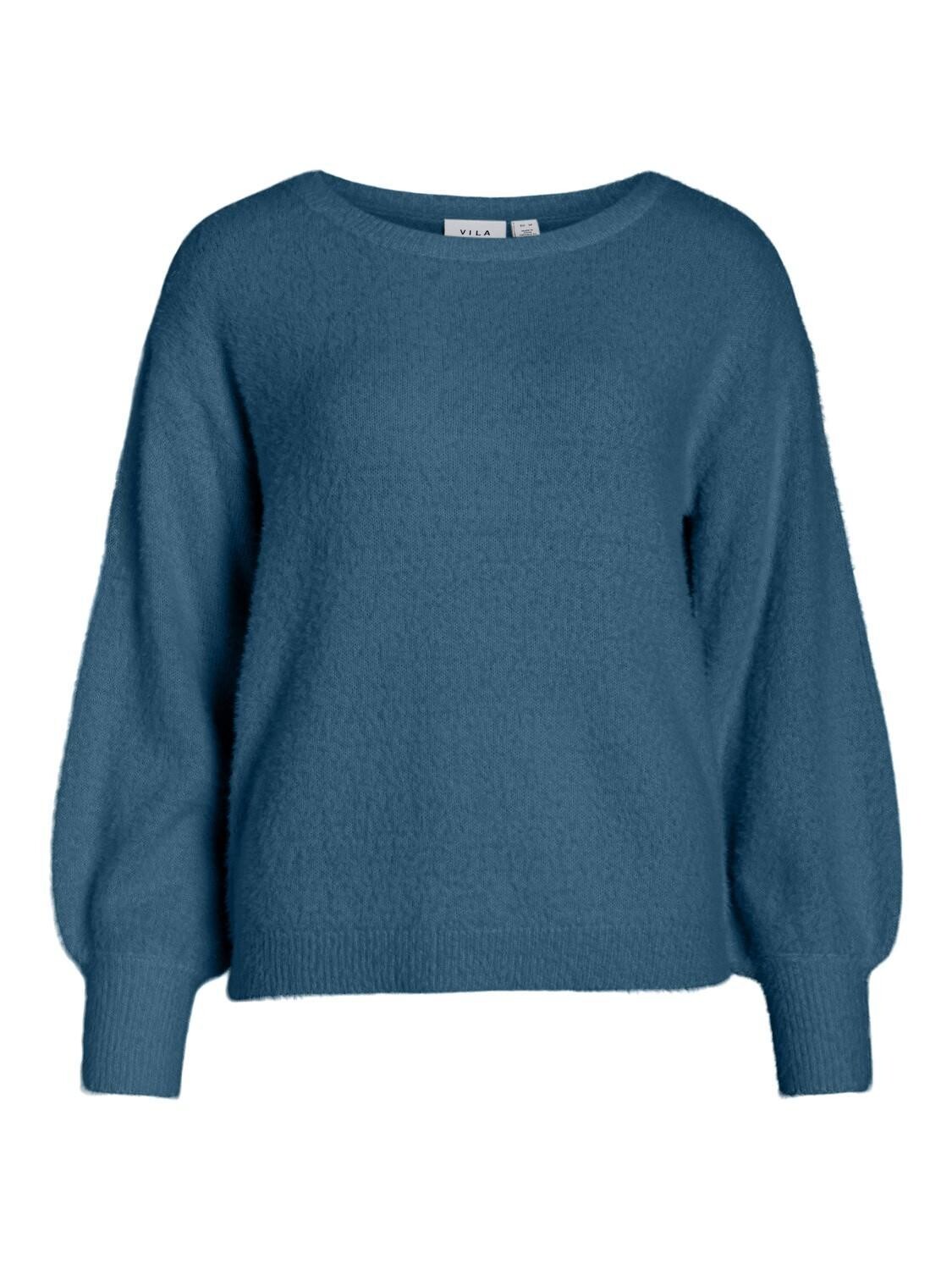 VIHELLY L/S BOATNECK KNIT TOP Moroccan Blue