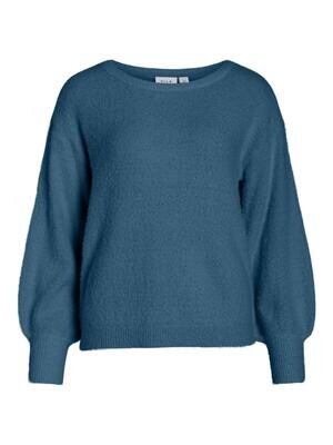 VIHELLY L/S BOATNECK KNIT TOP Moroccan Blue