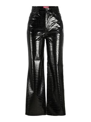 JXKENYA HW STRAIGHT FAUX LEAT PANT NOOS Black/CROC