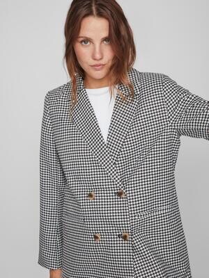 VIDAFNY LOOSE BLAZER - NOOS Black-HOUNDSTOOTH W. WHITE