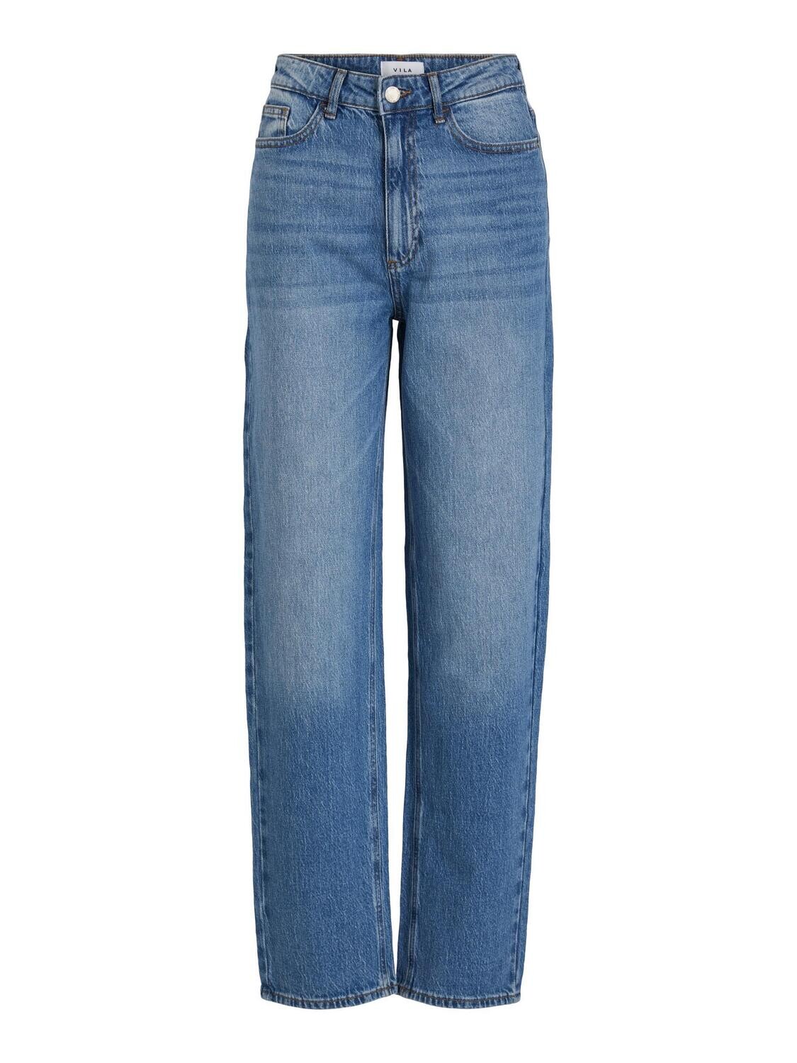 VIKELLY JAF HW STRAIGHT JEANS-NOOS Medium Blue Denim-Wash 009
