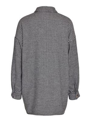NMFLANNY L/S LONG SHACKET BG NOOS Bright White-BLACK HOUNDSTHOOT