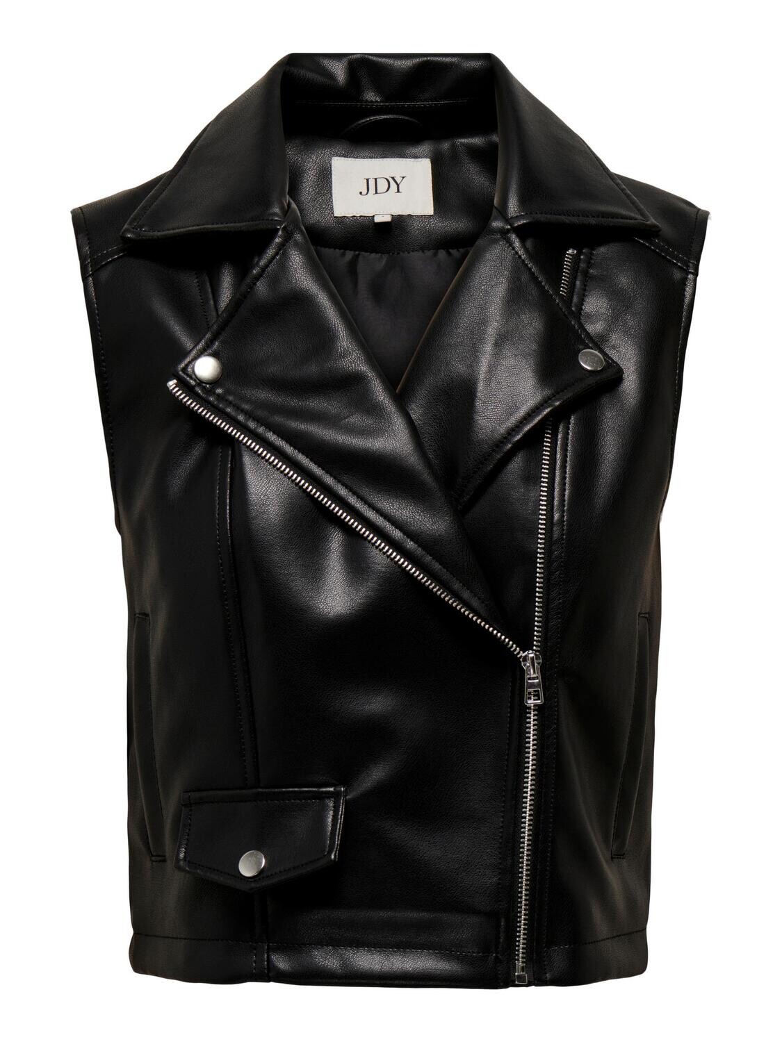 JDYNEWETTA FAUX LEATHER WAISTC. OTW SIE Black