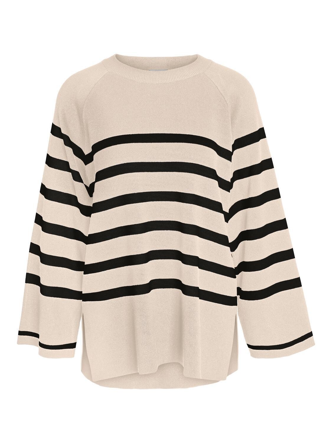 NMFIFI L/S O-NECK TUNIC KNIT FWD Oatmeal/BLACK