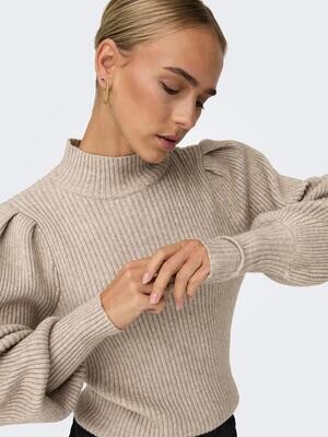ONLKATIA L/S HIGHNECK PULLOVER KNT NOOS Mocha Meringue-W. MELANGE