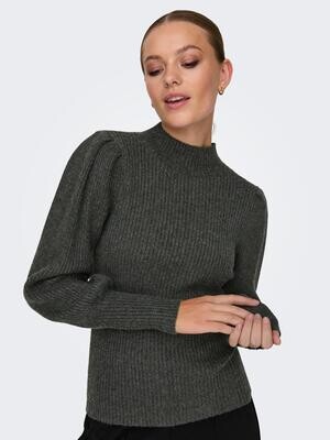 ONLKATIA L/S HIGHNECK PULLOVER KNT NOOS Dark Grey Melange