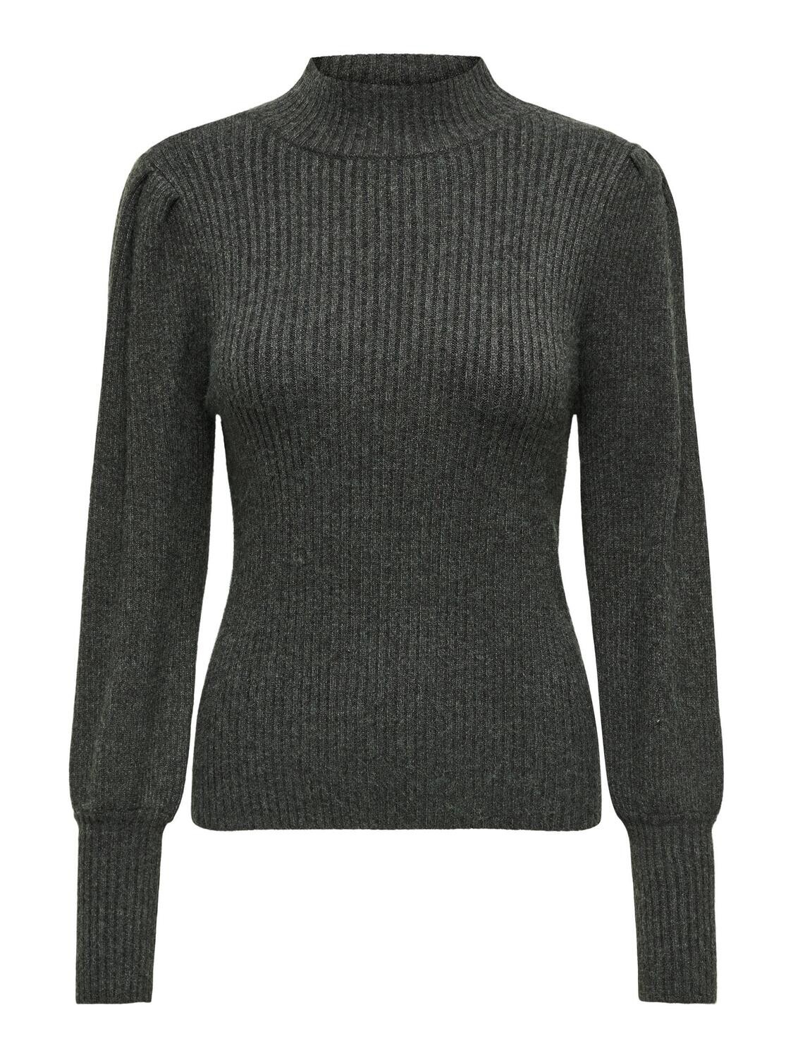 ONLKATIA L/S HIGHNECK PULLOVER KNT NOOS Dark Grey Melange