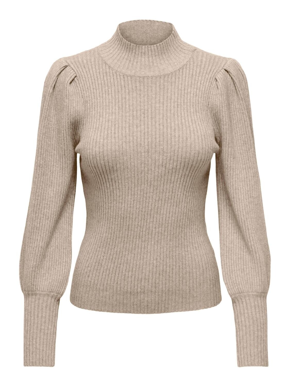 ONLKATIA L/S HIGHNECK PULLOVER KNT NOOS Mocha Meringue-W. MELANGE