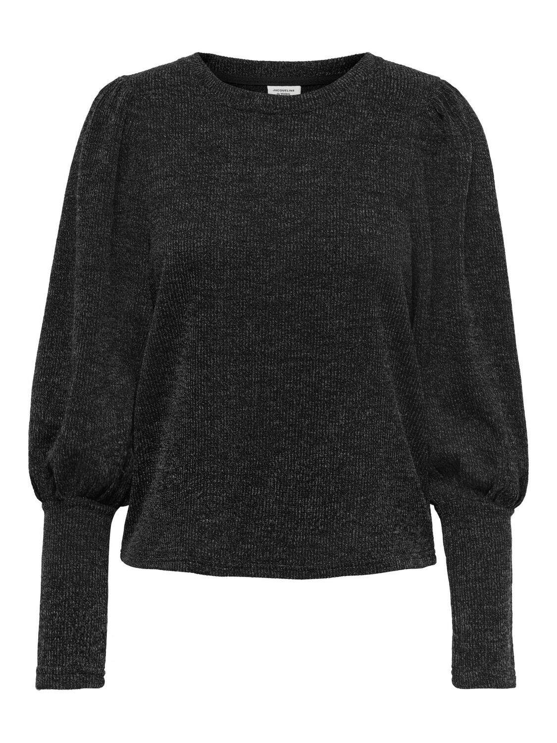 JDYEMMA L/S PUFF SLEEVE TOP JRS Dark Grey Melange