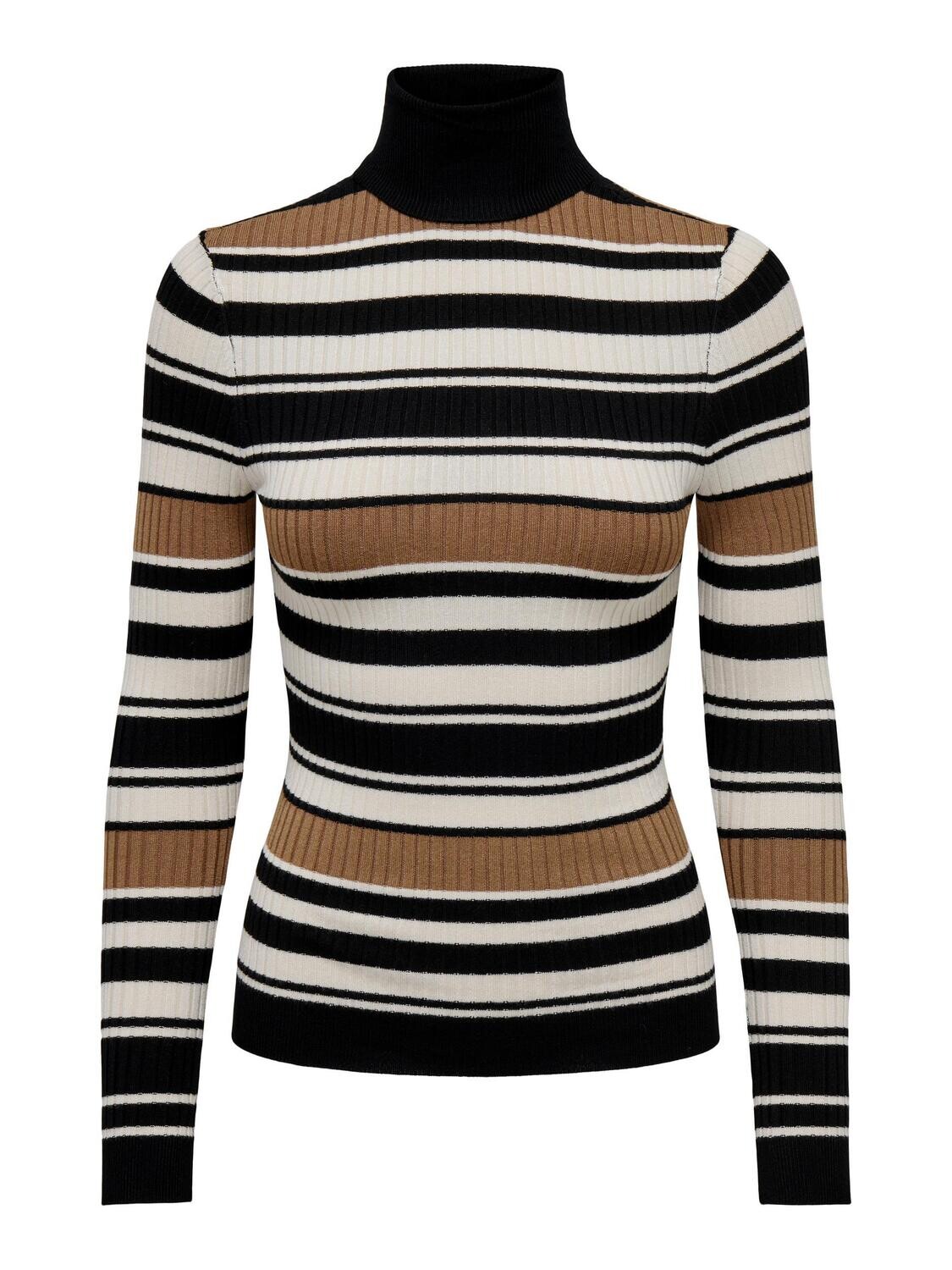 ONLKAROL L/S ROLLNECK PULLOVER KNT NOOS Black-Whitecap Gray-Toasted Coco Mix