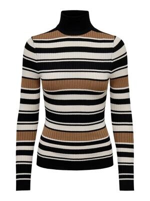 ONLKAROL L/S ROLLNECK PULLOVER KNT NOOS Black-Whitecap Gray-Toasted Coco Mix