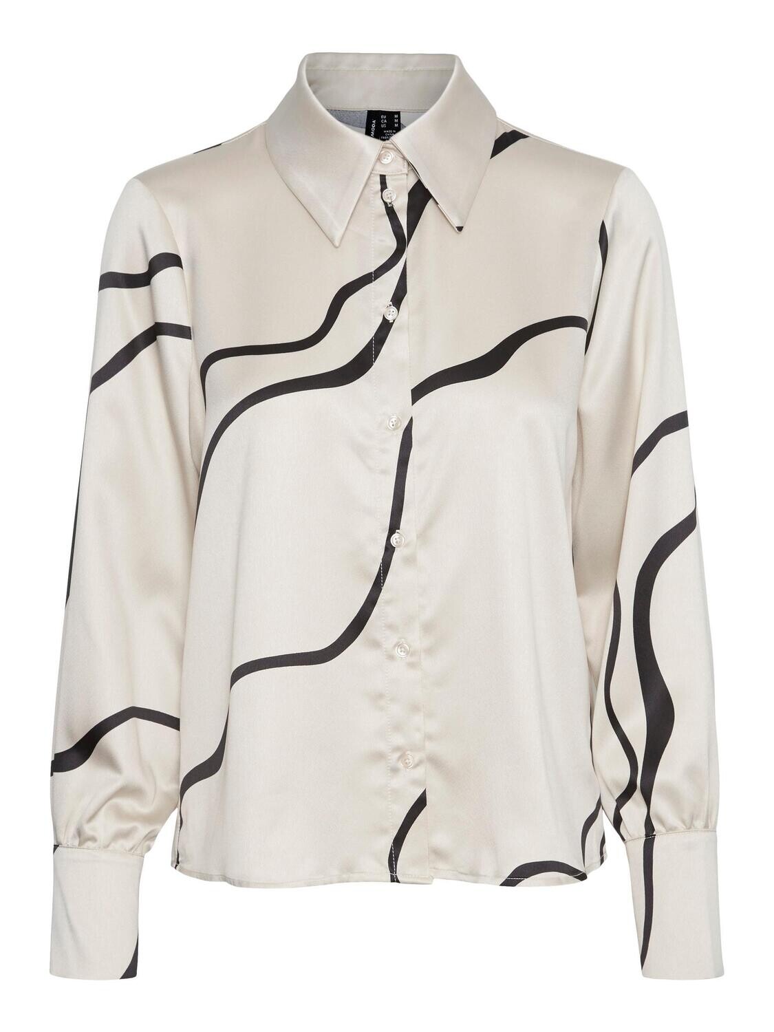 VMMERLE LS SHIRT WVN GA Pumice Stone/Ragna
