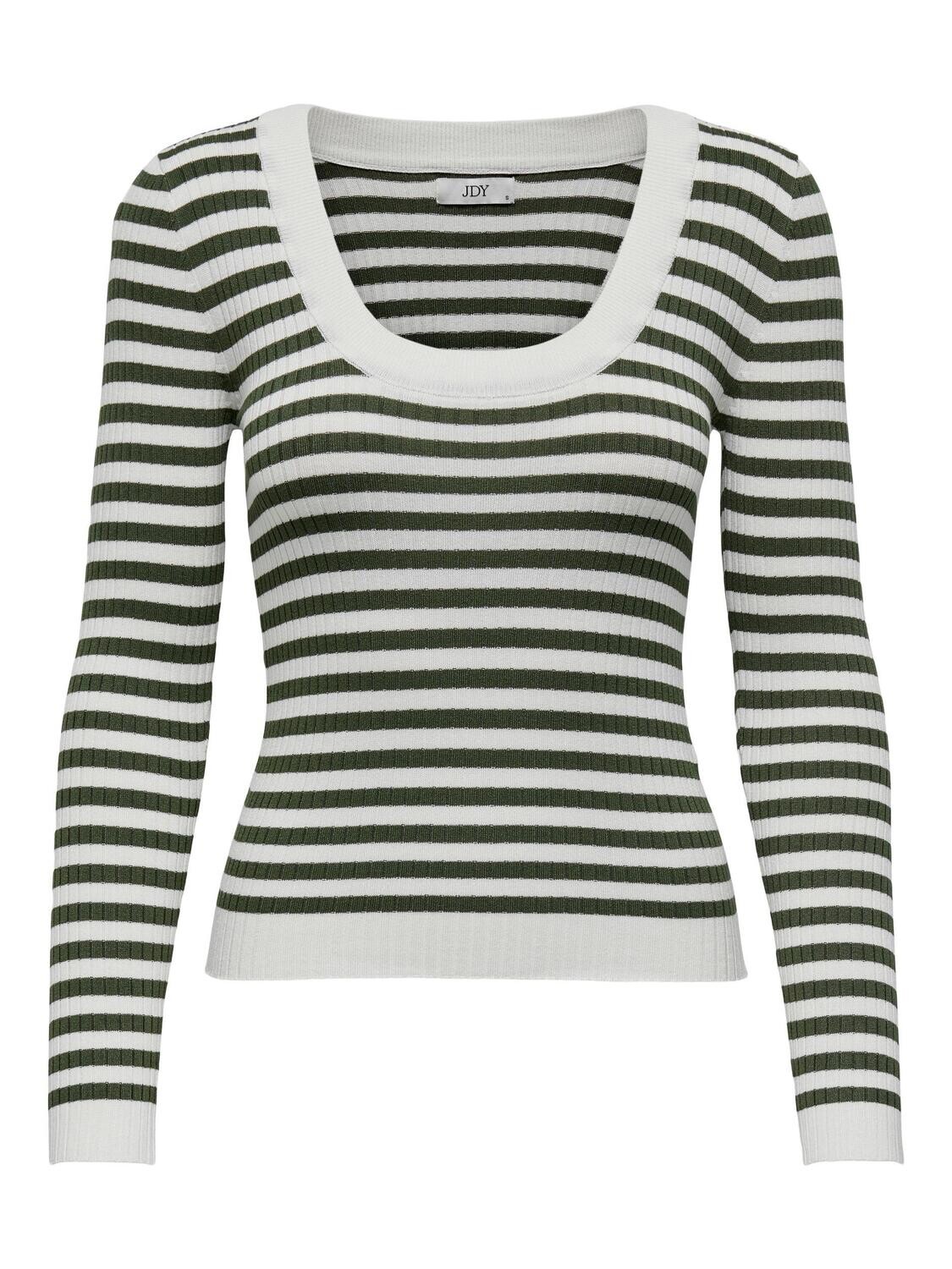 JDYPLUM YSLA L/S O-NECK PULLOV KNT Cloud Dancer-KALAMATA