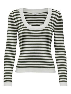 JDYPLUM YSLA L/S O-NECK PULLOV KNT Cloud Dancer-KALAMATA