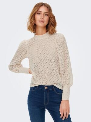 JDYAVERY L/S LACE TOP JRS NOOS Sandshell