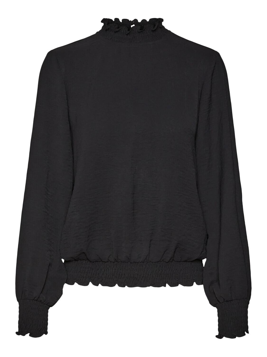 VMALVA LS SMOCK TOP WVN GA NOOS Black