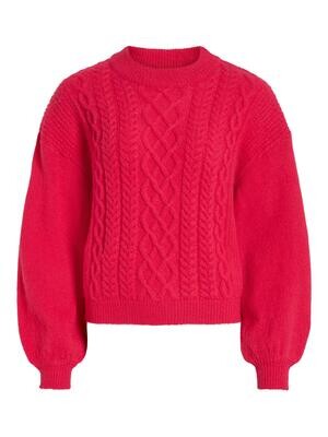 VICHINTI O-NECK CABLE KNIT TOP-NOOS Love Potion